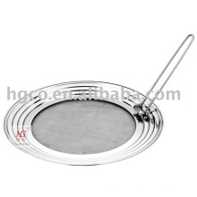 Foldable handle stainless steel anti splash lid